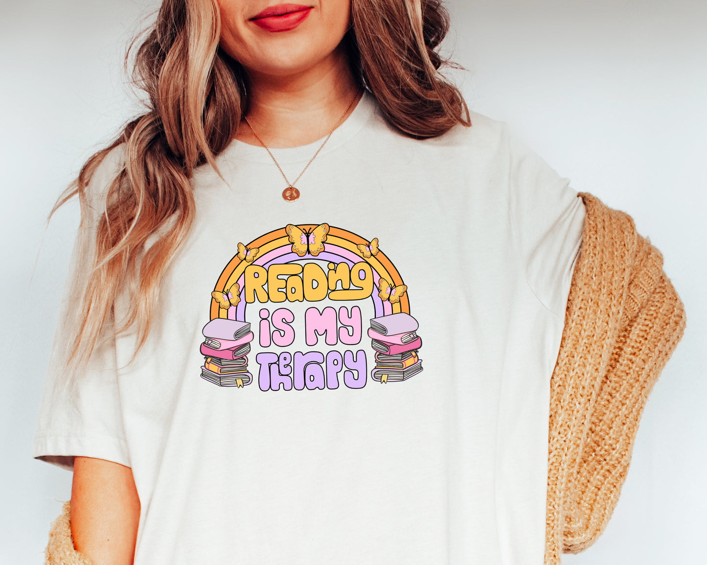 Reading Is My Therapy Rainbow - SVG & PNG