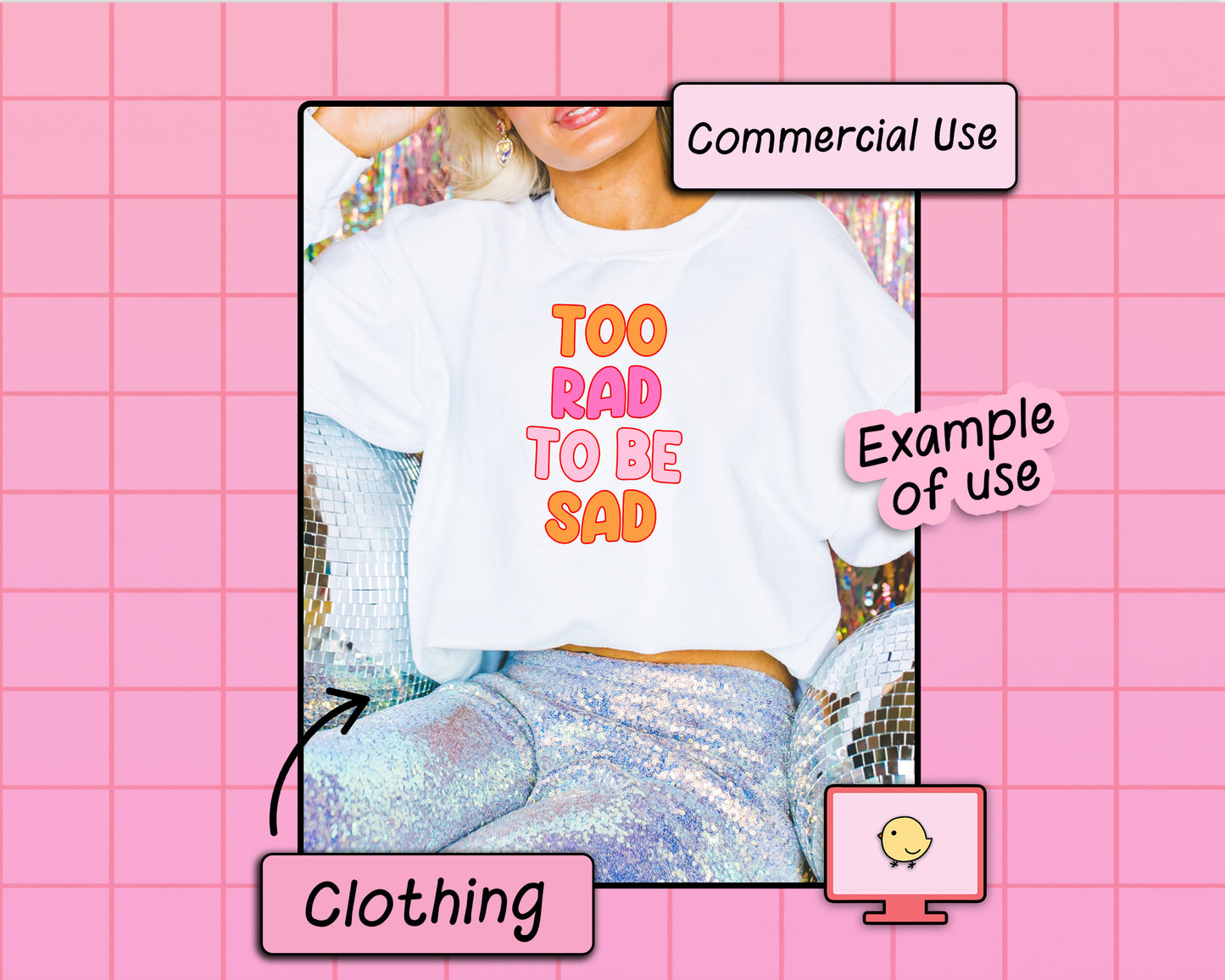 Too Rad To Be Sad - SVG & PNG