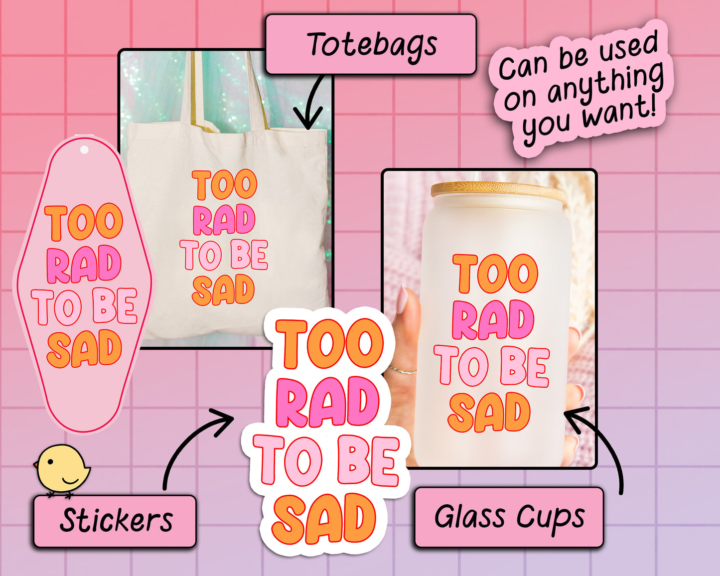 Too Rad To Be Sad - SVG & PNG