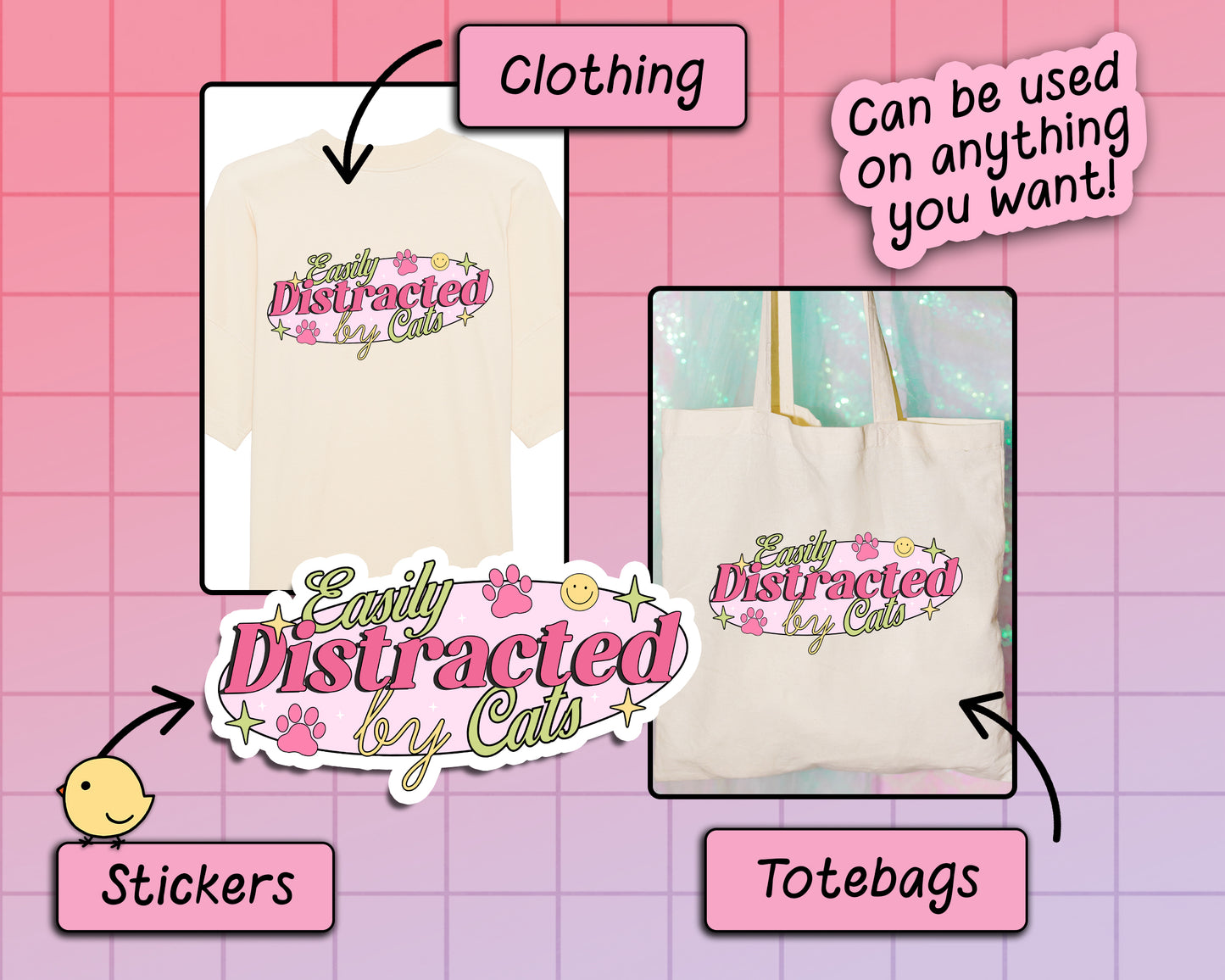 Easily Distracted By Cats - SVG & PNG