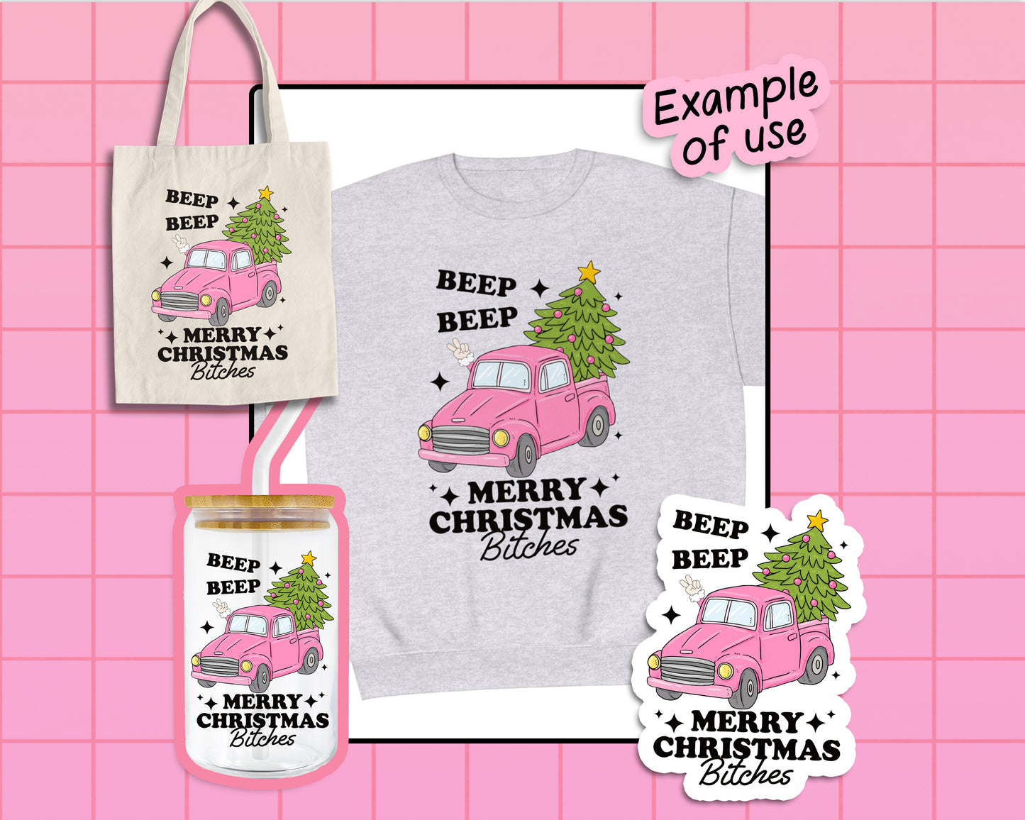 Beep Beep Merry Christmas Bitches - SVG & PNG Design File