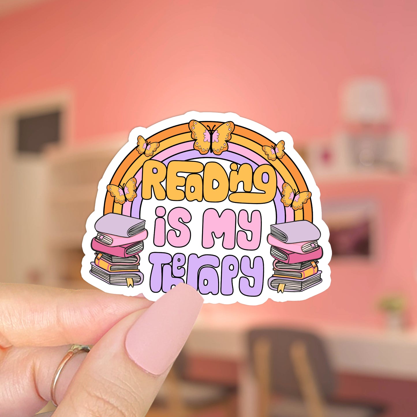 Reading Is My Therapy Rainbow - SVG & PNG