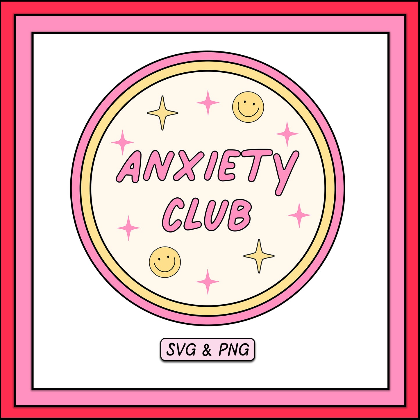 Anxiety Club Badge - SVG & PNG