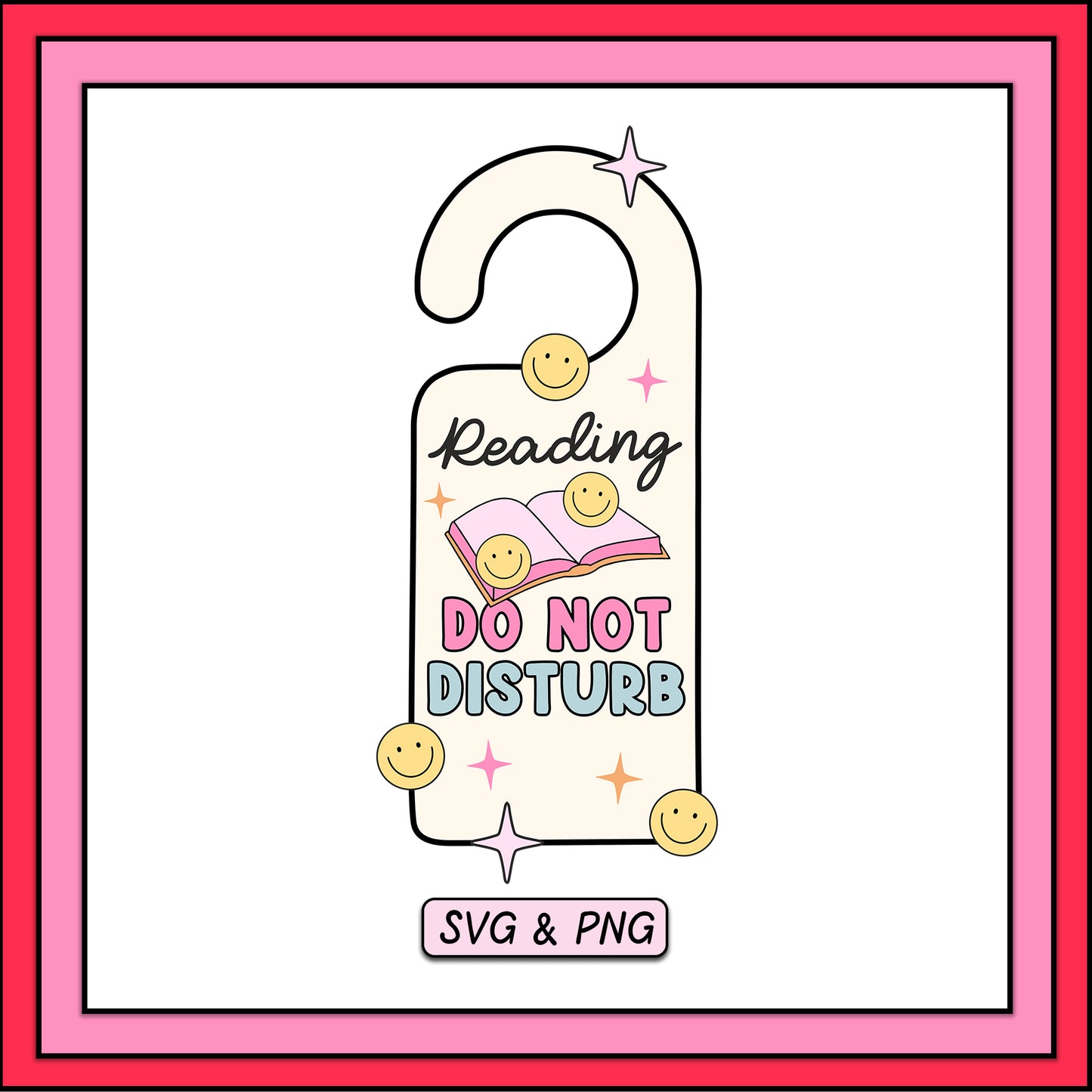 Reading Do Not Disturb Door Hanger - SVG & PNG