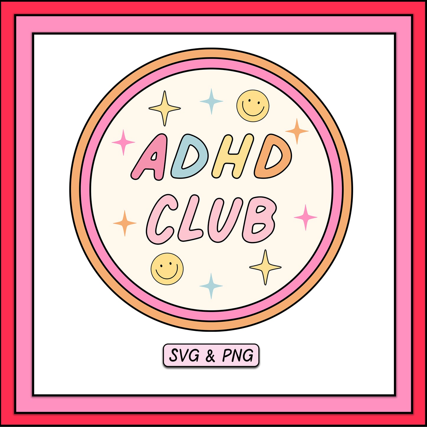 ADHD Badge - SVG & PNG