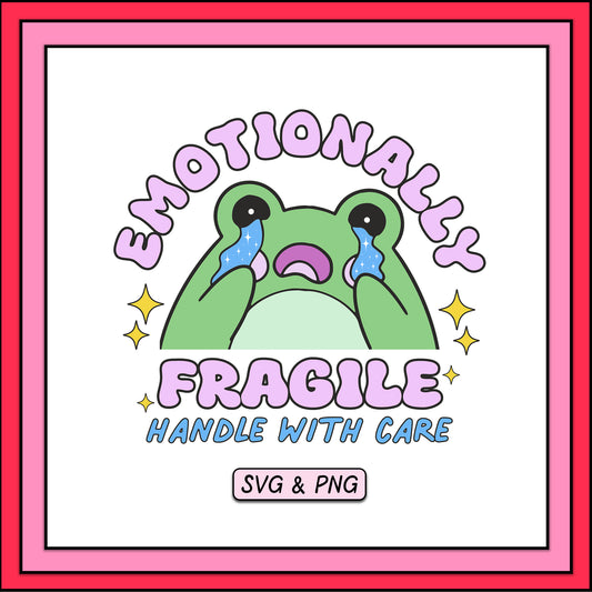 Emotionally Fragile Frog - SVG & PNG
