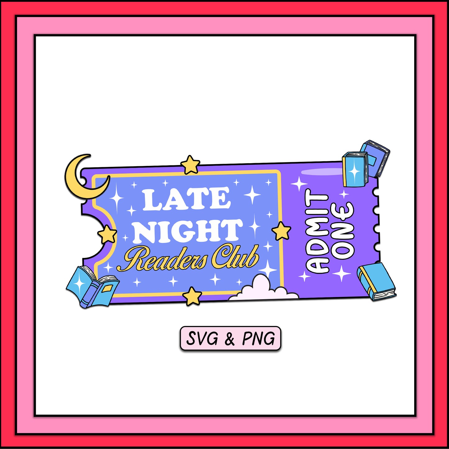 Late Night Readers Club - SVG & PNG Design File