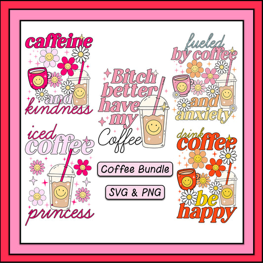 Coffee Bundle - 5 SVG & PNG