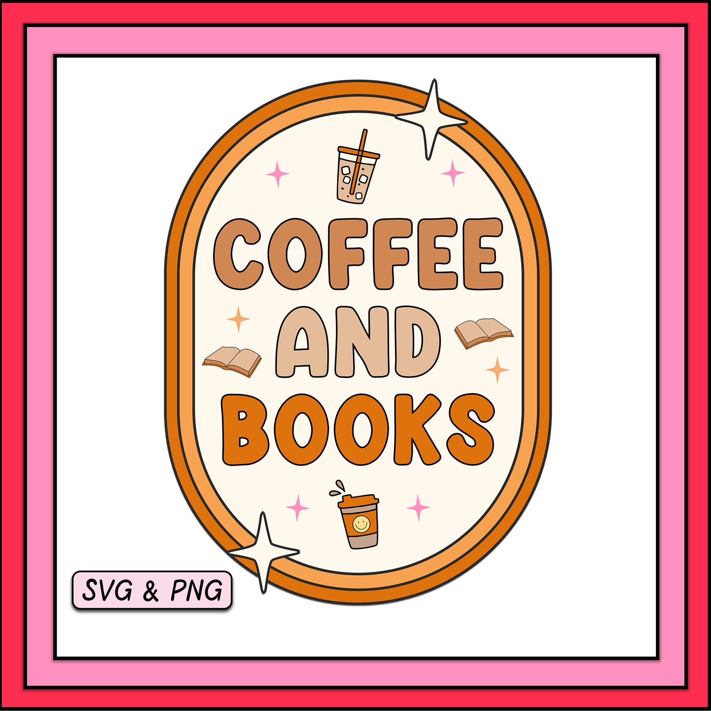 Coffee And Books Label - SVG & PNG